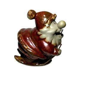 Unbranded Ceramic Skiing Santa 5 inch Figurine Holidays, Christmas, Winter